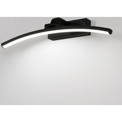 DELIPOP Bathroom Mirror Lamp, Black, 40 cm, 180 Degree Rotation Wall Light for Bathroom, IP44, 8 W LED Mirror Light for Basement, Kitchen, Bathroom Cabinet, Vanity Cabinet Light, Toilet Room, Cool