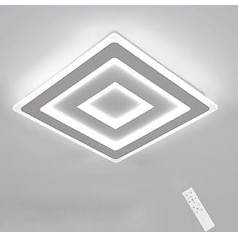 Comely LED Ceiling Light Dimmable, Modern White Square 52 W 5850 LM LED Ceiling Light with Remote Control, 3000 K - 6500 K Acrylic Ceiling Light for Bedroom, Living Room, Kitchen, 40 cm