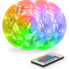 LED Strip 10 Meters 16 RGB Colors Remote Control LED Strip 12V Multicolor Tape LED Lights Wall Decoration Ceiling Bed TV Protection IP20