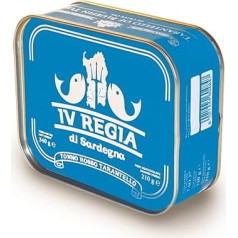 Mediterranean Red Tuna Tarantello in Olive Oil 340 g IV Regia di Sardegna - Handmade in Sardinia, Italy - Tarantello is the leanest meat of tuna