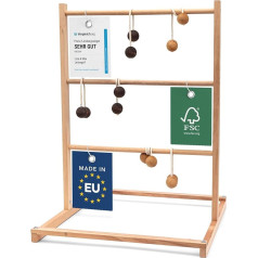 Ladder Golf Outdoor Made of FSC® Certified Wood - Test Very Good - Robust and Natural Ladder Game with 6 x Ladder Golf Balls - Outdoor Throwing Game for Adults and Children from 3 Years - Made in EU