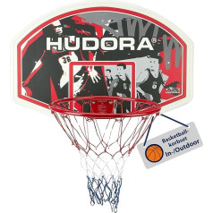 Hudora Basketball Hoop Set - Indoor & Outdoor Basketball Hoop with Board - Basketball Basket with Mounting Material for Wall Mounting - Basketball Board & Basket for Adults / Teenagers & Children