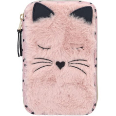 Depesche 11876 Princess Mimi Double Pencil Case Cat Fur Approx. 19 x 12 x 5.5 cm