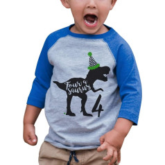 Kids Blue Dinosaurs Raglan T-Shirt - blue