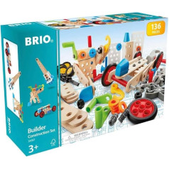 BRIO Builder 34587 Box 136 Pieces - The Creative Construction Toy from Sweden - The Ideal Introduction to the World of Building and Crafts - For Children from 3 Years