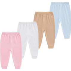 Baby Unisex Leggings Trousers Multicoloured Cotton Pants for Newborn Boys and Girls 4 Pack 0-24 Months, color20