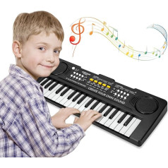Children's Piano Keyboard, 37 Keys Electronic Music Piano for Children, Portable Multifunctional Musical Instruments, Birthday Learning Toy for 3 4 5 6 7 Years Boys Girls Beginners (Black)