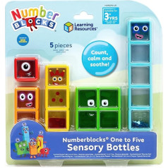 Learning Resources Numberblocks One to Five Sensory Bottles Toy for 3 Year Old Boys and Girls, 5 Permanently Sealed Fidget Tubes