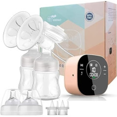 Bebebao Electric Double Breast Pump, Breastfeeding Pump with 2 Modes and 10 Levels, Ultra Quiet, Rechargeable Breast Pump for Travel and Home