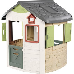 Smoby Life - Jura Lodge Playhouse (115 x 123 x 132 cm) with 54% Recycled Content - Weatherproof Garden Shed for Children with Bird Feeder - Outdoor Children's House for Garden or Patio - from 2 Years