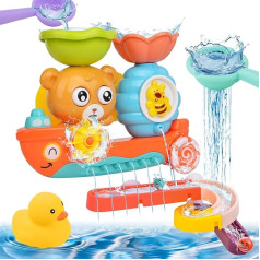 Bath Toy, Bath Toy Children, Bathroom Toy with Suction Cup, Bath Toy with Rail Play, Bath Toy for Shower for Boys Girls from 1 2 3 Years
