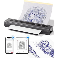 Phomemo TP88 Stencil Printer Tattoo Printer Bluetooth, Thermal Printer Tattoo Transfer Printer, Wireless Tattoo Printer, Thermal Stencil Printer with 10 Pieces Tattoo Transfer Papers for Smartphone