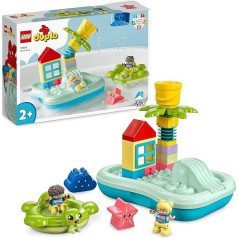 LEGO DUPLO Water Slide Set, Bath Toy for Toddlers from 2 Years, with Floating Island, Turtle and Starfish Animal Figures, Easy to Clean Bath Water Toy 10989