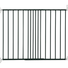 Stair Gate without Tripping Edge, Metal, Black, Width 62.5-106.8 cm with One-Hand Safety Lock