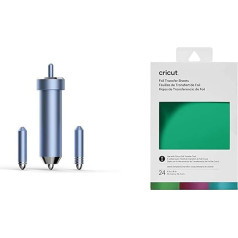 Cricut 2008727 Film Transfer Kit, Explore Maker Machines, 3 Tips-fine, Medium & Bold & 2008715, Jewels Transfer Film Sampler, (Pack of 24), 10.1 cm x 15.2 cm (4%22 x 6%22)