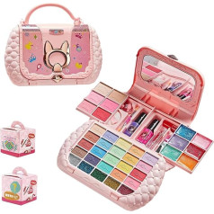 Children's Play Makeup, Girls Play Makeup - Washable Real Cosmetic Toy Set | Real Makeup Set, Makeup Set for Little Girls with Mirrors for Children's Princess, Toy for