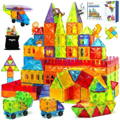 Theefun Magnetische Bausteine 110 Teile, Magnetbausteine Magnetspielzeug Magnet Spielzeug für Kinder Magnete Bauklötze Kinderspielzeug Geschenk für ab 3 4 5 6 7 8 Jahre Jungen und Mädchen