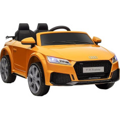 HOMCOM Children's Electric Car 12 V Children's Car with 2.4G Remote Control, Music, Horn, Electric Vehicle with LED Light, USB/MP3 Port, Reverse Function, for Children 3-5 Years, Yellow