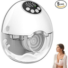 Electric Breast Pump, Handsfree, with Overflow Function and Voice Prompt, 4 Modes and 12 Speeds Adjustable, Quiet Operation Milk Pump Electric (White)