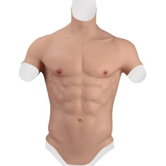 XBSXP Silicone Muscle Breast - Realistic Artificial Fake Muscle Belly Body Simulation Skin for Cosplay Player Halloween Props, 2, L
