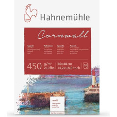 Hahnemule Fine Art Aquarell Cornwall Watercolour Block 450 Matt - 10 Sheets, 36 x 48cm, 450g