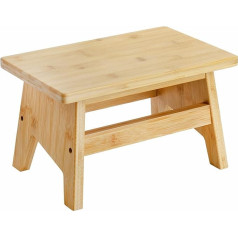 Lyellfe Bamboo Step Stool Non-Slip Step Stool Potty Training Stool Portable Sturdy Bedside Stool for High Beds Kids Adults Supports up to 300 lbs Simple