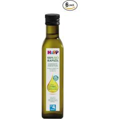 HiPP Organic Rapeseed Oil 250 ml, Pack of 6 (6 x 250 g)