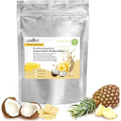 Strong Flavour Mix Flavour Powder, 300 g, Drinks Aroma Powder, Taste-Intensive Baking Ingredient, Natural and Sugar-Free Powder, Vegan Flavour Enhancer (White Chocolate, Pineapple, Coconut