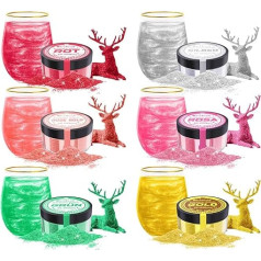 Edible Glitter - Kicofood 6 Colours Food Colouring Powder, Tasteless Glitter Powder, Food Glitter for Drinks, Fondant, Cupcakes, Cakes - 5 g