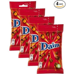 Daim Dragees 4 x 100g - Crisp Almond Caramel Wrapped in Finest Milk Chocolate - Uniquely Delicious Swedish Candy Made From Natural Ingredients