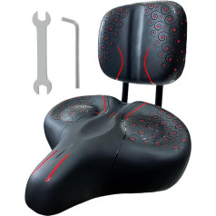 Cycling Seat Cushion, Wide Cycling Seat with Back Support, Electric Mountain Bikes Seat, Bikes Seat with Lumbar Support, Strong Saddle Cover, Waterproof Cycling Seat, Ergonomic Cycle Seat