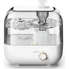 BEAR 5 L Top Filling Humidifier, 360° Expandable Steam Nozzle, 28 dB Ultra Quiet for Babies and Plants, 35 Hours Running Time, with Aromatherapy Tray, Automatic Shut-Off, White