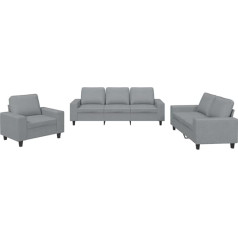 Hetftjn Outdoor Sofa Schlafsofa Wohnzimmer Couch Sofagarnituren - 3-TLG. Sofagarnitur Hellgrau Stoff für Hotelzimmer Büro Relaxationsraum Sitzzimmer