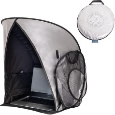 Ag Aesthetic Goods Laptop Sun Shade for Outdoor Working, Heat and Light Reflective Fabric, Reduce Outdoor Glare, Perfect Viewing Angle, Fits Screens Up to 17 Inches, Foldable and Portable