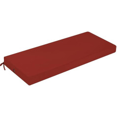 Primepatio Outdoor Bench Cushion, Comfortable Foam Bench Cushion, Seat Cushion, Waterproof Seat Cushion, Hollywood Swing Cushions with Ties, Thickened Cushion for Garden Furniture, 100 x 40 cm, Red