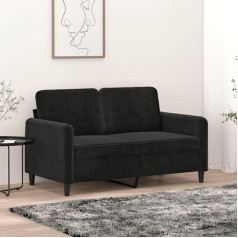 ‎Homgoday Homgoday 2 Seater Sofa Black 120cm Velvet Outdoor Garden Bed Sofa Couch Garden Sofa Living Room Patio Outdoor Furnishing H