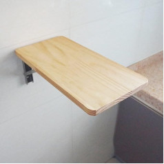 Coppervibes An der Wand montierter Klapptisch für Küche, Wohnzimmer, Massivholz mit Edelstahlhalterungen, herunterklappbarer Arbeitstisch, Esstisch, hängender Computertisch, modernes Design, 7