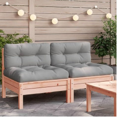 ‎Homgoday Homgoday Garden Sofa Without Armrests with Cushions, 2 Pieces, Douglas Fir Wood, Sofas for Outdoor Bed, Sofa, Couch, Garden Sofa, Living Room, Patio, Outdoor, Furniture h