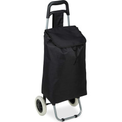 Relaxdays Folding Shopping Trolley with Removable Bag 28 L with Wheels H x W x D 92.5 x 42 x 28 cm, Choice of Colours