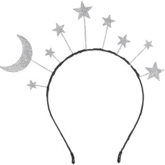 PRETYZOOM Glitter Stars Moon Headbands Cute Moon Star Hair Hoop Headwear Birthday Party Crown Tiara Headwear Hair Accessories, Plastic