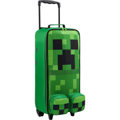 Minecraft Children's Suitcase, Trolley, Hand Luggage, Travel Suitcase with Wheels, 64 x 17 x 25 cm, 24.2 Litres, 4 Wheels, Green