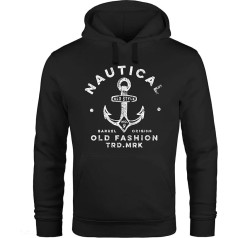 Neverless® Men's Hoodie Anchor Motif Nautical Hooded Pullover Men Fashion Street Style