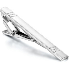 JewelryWe Men's Tie Clip, 2.4 cm Wide, Polished Brass Tie Clip, Gold Silver