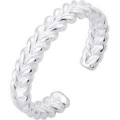 Elli Women's Toe Ring Braided Summer Beach in 925 Sterling Silver, Sterling Silver, No Gemstone