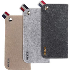 EZESO 3 Pack Felt Storage Bag for Glasses Sunglasses Portable Pouch Soft Slip Pouch Glasses Case