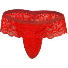 Bommi Fairy Men's Panties Lingerie Lace Low Rise Stretchy G-String Bikini Sissy Pouch Thong Crossdressing Underwear Ruffled Briefs