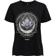 ONLY ONLLUCY Women's Printed T-Shirt, Short Sleeves, Basic, Crew Neck Top with Lettering
