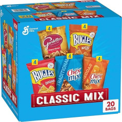 Classic Mix Snack Variety Pack, Bugles Original- & Nacho-Käse, Gardetto's Originalrezept, Chex Mix Traditional & Cheddar, 800 ml (20 Beutel)
