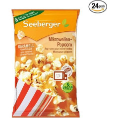 Seeberger Microwave Popcorn Caramel with Sunflower Oil (24 x 90 g)