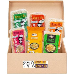Noodle Box Mix with 6 Different Varieties: Yakisoba, Ramen, Spelled, Chili, Vegetable, Egg Noodles 250 g, Made in Germany